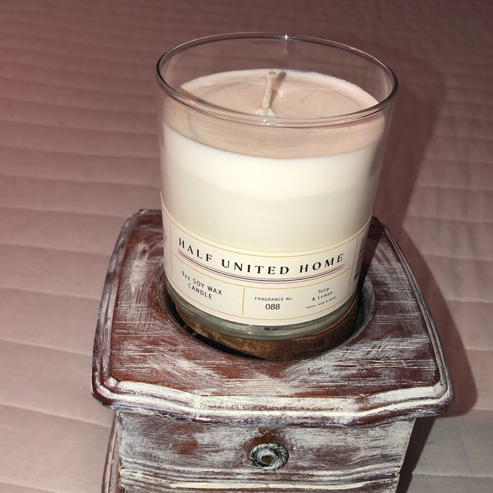 Half United Home Tulip & Lemon Fragrance Soy Wax Candle